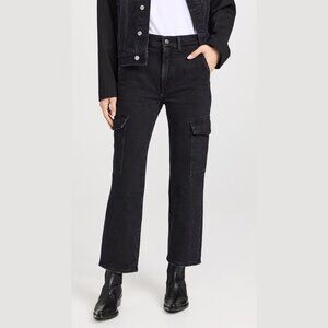 7 For All Mankind Logan Cargo Pants Collide Black High Rise Shopbop